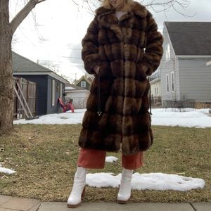*****SOLD*****Vintage Faux Fur Brown Coat